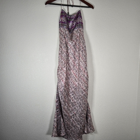 Free People Gia Nina Silk Midi Party Dress Size Large $350 Open Low Back - Picture 5 of 12
